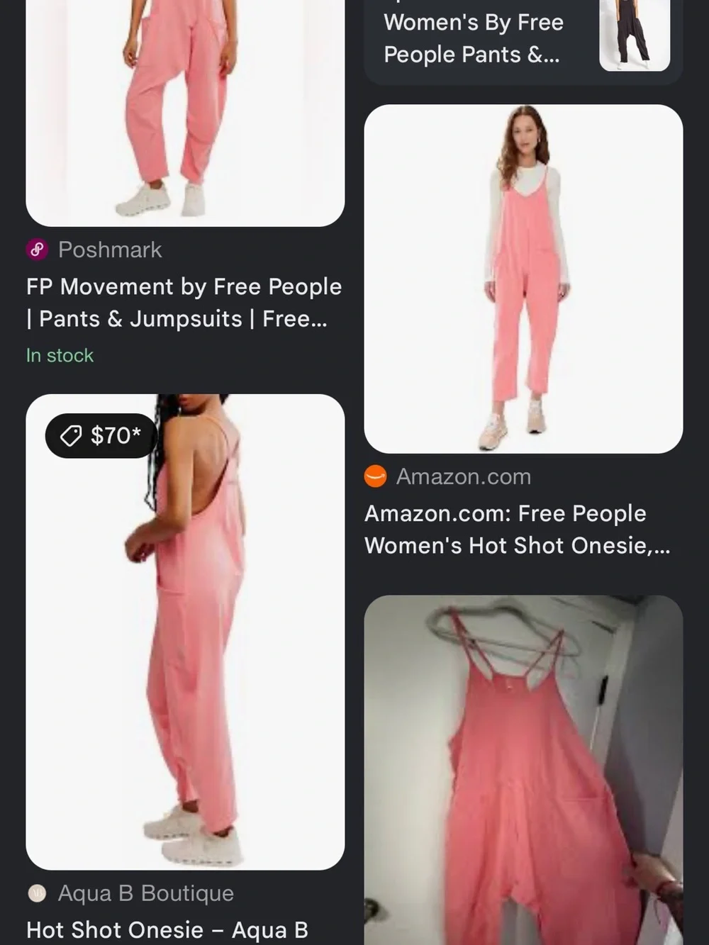 Free People Coral Pink Loose-Fit Onesie Jumpsuit